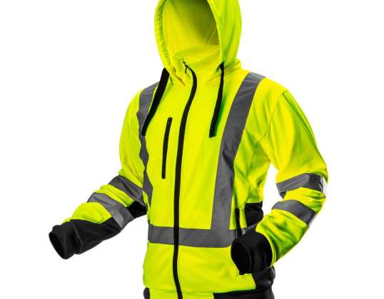 High-visibility yellow work sweatshirt size M