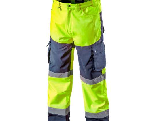 Pantalones de trabajo de advertencia softshell amarillos talla XL