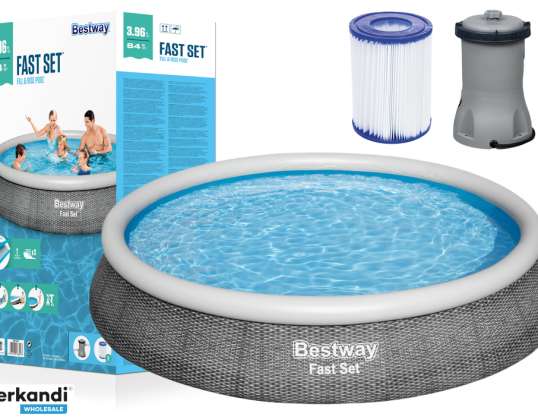 Paplašinājuma dārza baseins 396 x 84 cm Bestway 57376