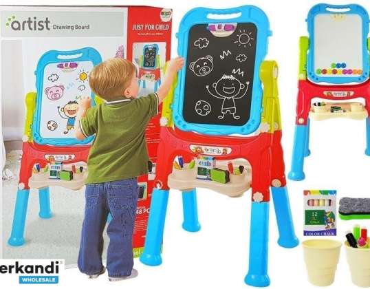 Magnetic chalkboard 2in1 blue-red accessories