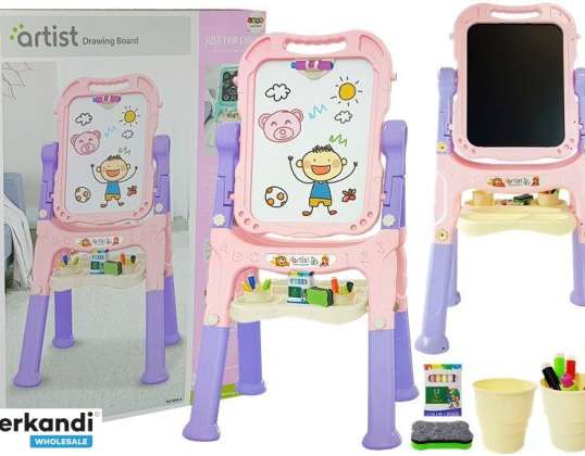 Magnetinė kreidinė lenta 2in1 rožiniai violetiniai priedai