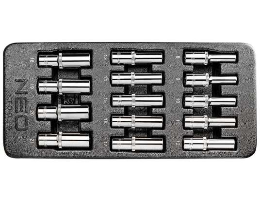 Garie uzgaļi 1/2&quot;. 8 21 mm. komplekts 14 gab.. ieliktnis
