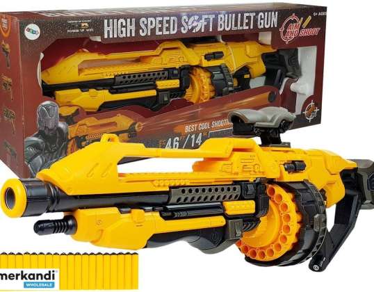 Batterij Pistool Schuim Patronen 82 cm Roterend Magazijn Geel
