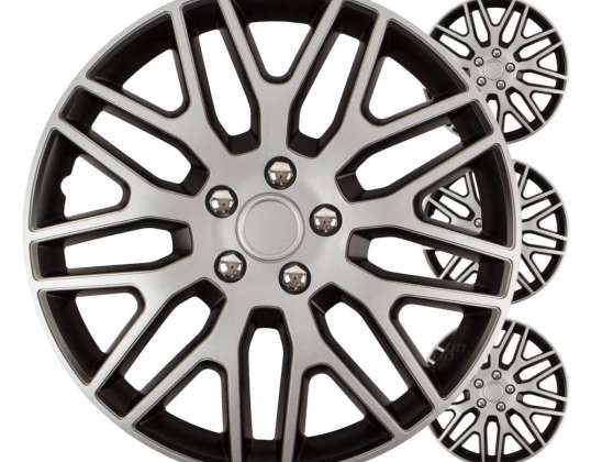 Ковпаки автомобільні 4шт. Набір Dakar Black & Silver 15&quot; дюймова кольорова коробка