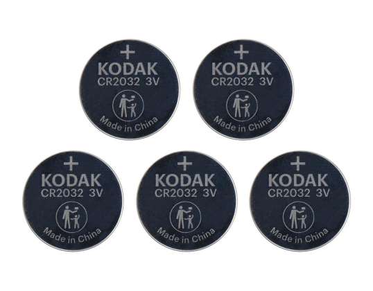 Kodak Max lithium batterij CR2032. 5 stuks.