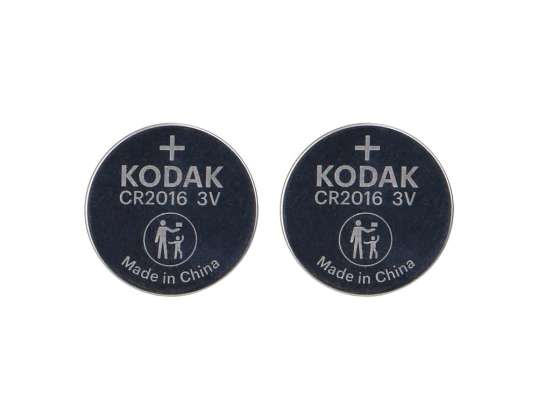 Batterij Kodak Max lithium CR2016. 2 stuks.
