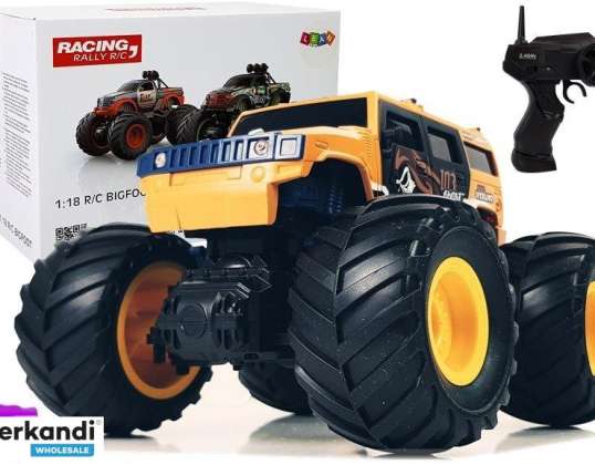 Bigfoot Off-Road Car Big Wheels Fjernkontrollert 2,4G 1:18 Gul