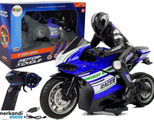 Moto Sport Racer Télécommande 2.4G Portée 35m Bleu