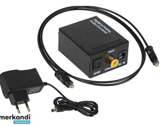 91 202# optický převodník Toslink DAC na 2xrca jack s napájecím zdrojem
