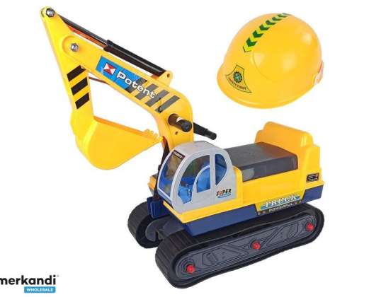 Capacete de construção de escavadeira montada grande amarelo