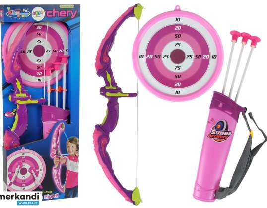 Set da tiro Arco Sport Bersaglio Frecce Ventosa Rosa