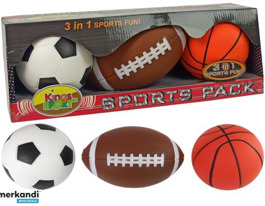Set aus Weichen Sportbällen 3in1 Fußball Basketball Baseball