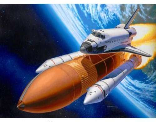 Modelo de plástico de cohetes de descubrimiento y propulsión del transbordador espacial