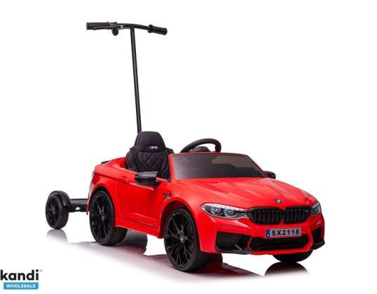 BMW M5 batteridriven bil med huvudplattform rödlackerad