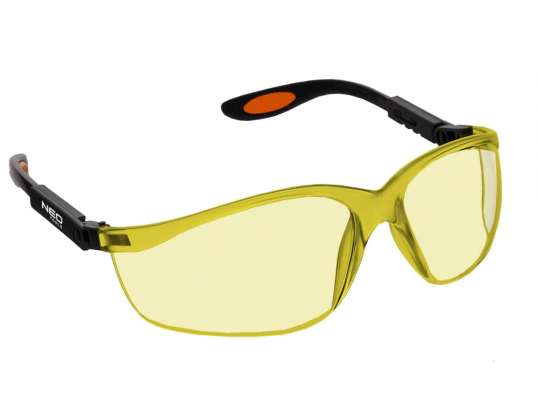 Schutzbrille aus Polycarbonat mit gelben Gläsern
