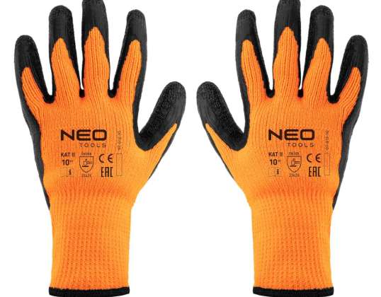 Arbeits-Handschuhe gefüttert, Polyester beschichtet mit Latex 2242X Größe 10