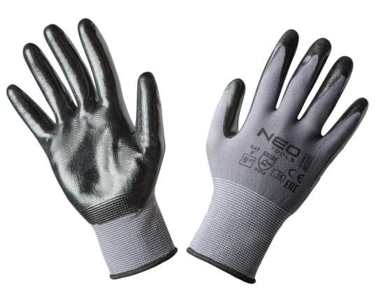 Work gloves nylon coated with nitrile 4131X size 9