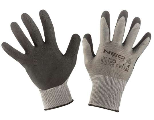 Work gloves polyester coated with latex foam 3141X size 11