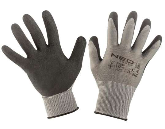 Work gloves polyester coated with latex foam 3141X size 9