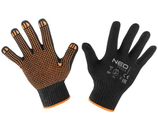 Work Gloves Cotton and Polyester Dotted Size 10