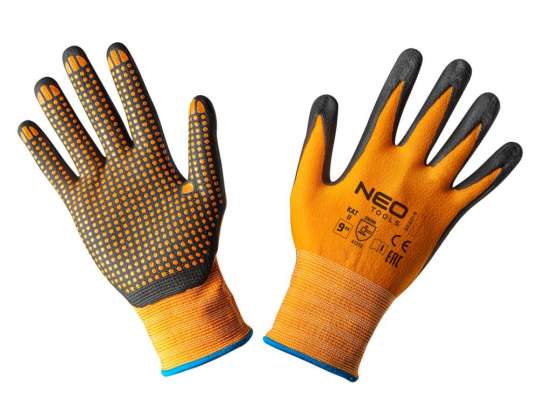 Nylon Work Gloves with Nitrile Dots Coating 4131X Size 9
