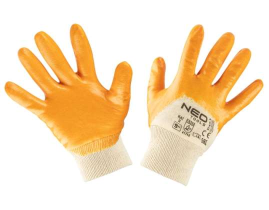 Work Gloves  Cotton  Partially Coated with Nitrile  4111X  Size 9