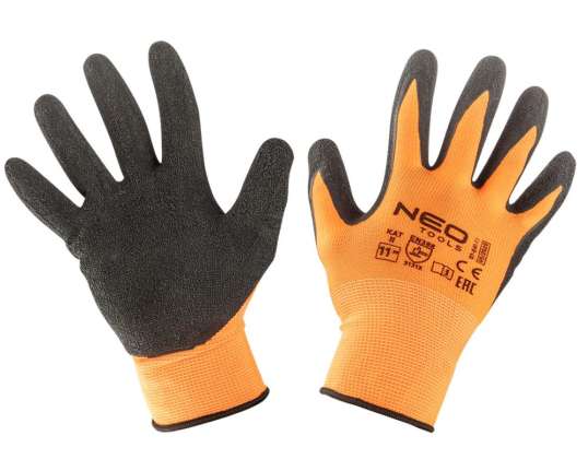 Pracovní rukavice polyester s latexovým povrchem crincle 3131X velikost 11