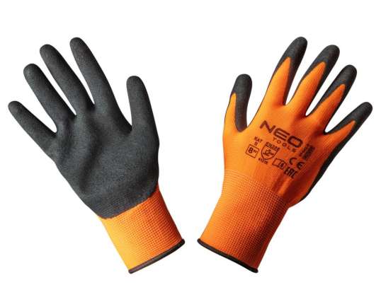 Work gloves polyester coated with nitrile sandy 4131X size 8