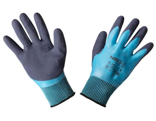 Work gloves polyester coated with latex 2 layers 3141X size 9
