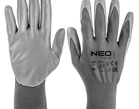 Arbeitshandschuhe. Polyester mit PU-Beschichtung. 4131X. Größe 10