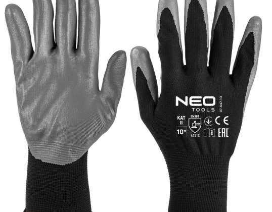 TOP 97 647K 11 Work gloves. polyester coated with nitrile. 4131X. size 7 card