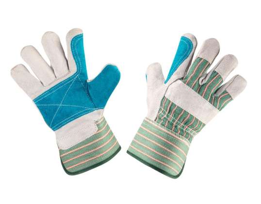 Work Gloves Split Cowhide Gray 10.5&quot;