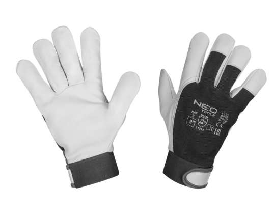 Arbeitshandschuhe 2121X Ziegenleder Klettverschluss Größe 9" CE