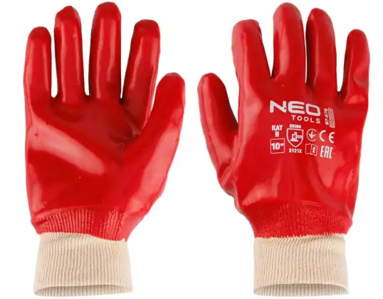 Work gloves. cotton covered entirely with PVC. 3121X. size 10