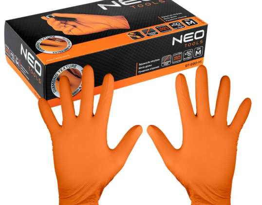 Nitrilové rukavice. oranžové. 50 kusů. velikost M