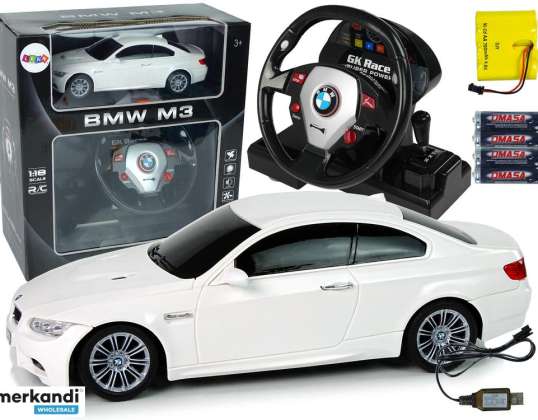 Fernbedienung Auto BMW M3 Weiß Fernbedienung Lenkrad 1:18 Licht Sound