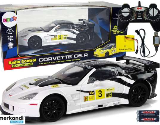 Sportautode võidusõit r/c 1:18 Corvette C6. R Valge 2,4 G valgus