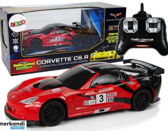 Urheiluauto R/C 1:24 Corvette C6. R Punainen 2,4 G Valot