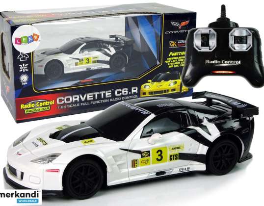 Sports racing car R/C 1:24 Corvette C6. R White 2.4 G Light