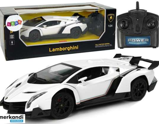 Sportsbil R/C 1:24 Lamborghini Veneno Hvit 2,4 G Lys
