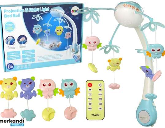 Võrevoodi karussellprojektori kaugjuhtimispuldi meloodiad Animal Sounds Blue
