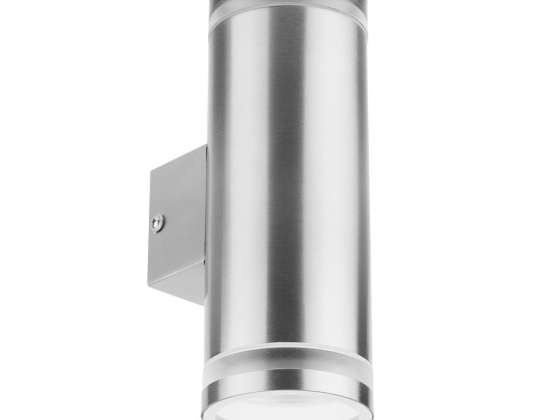 Double outdoor lamp silver