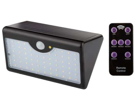 Solcellevegglampe   fjernkontroll SMD LED 900 lm
