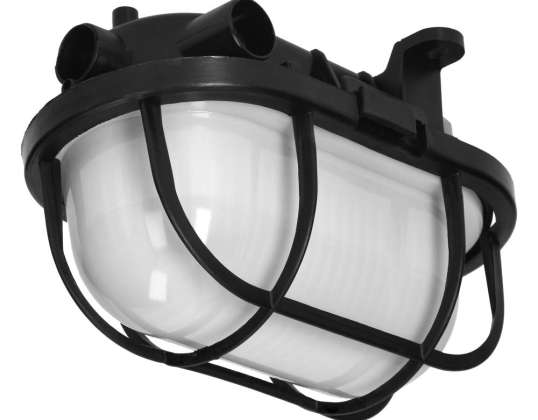 OVAL 7040T/P. rasvjetno tijelo. 40W. E27. IP44. IK10. mat poli-karbonatni abažur. osnova od polipropilena. plastična mreža. crna