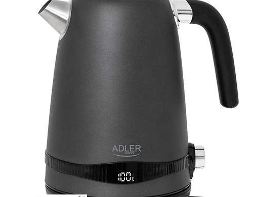 AD 1295 hervidor metálico gris de 1.7l con LCD y control de temperatura