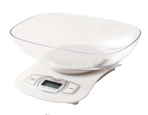 AD 3137 balance de cuisine blanche avec bol