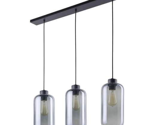 LAZIO 3P. lâmpada pendant. E27 máx. 15W. preta