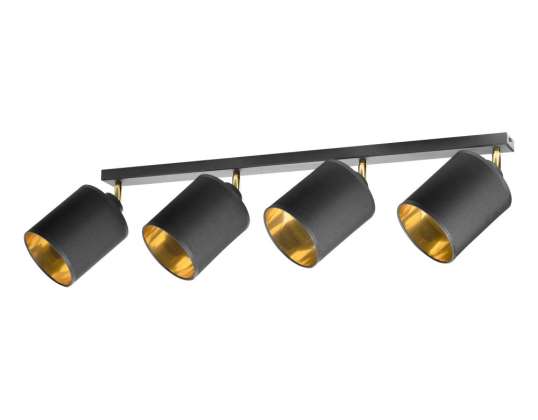 BATI wall and ceiling fixture. max. power 4x60W. E27. black