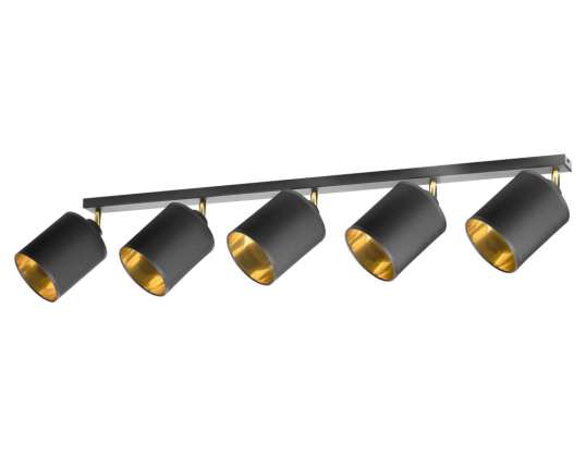 BATI wall and ceiling fixture. max. 5x60W. E27. black