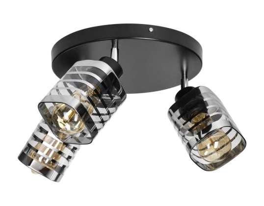 SIENA 3P E27. oprawa ścienno sufitowa. max. 3x60W. czarna. podstawa okrągła. ruchome głowice lampy. jeden poziom